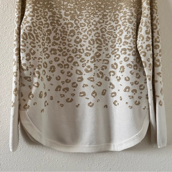 United Stares Sweaters Cheetah Print Cream Gold Women Size Large - Picture 9 of 11